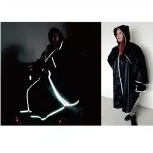 Regnponcho med foer og reflekser
